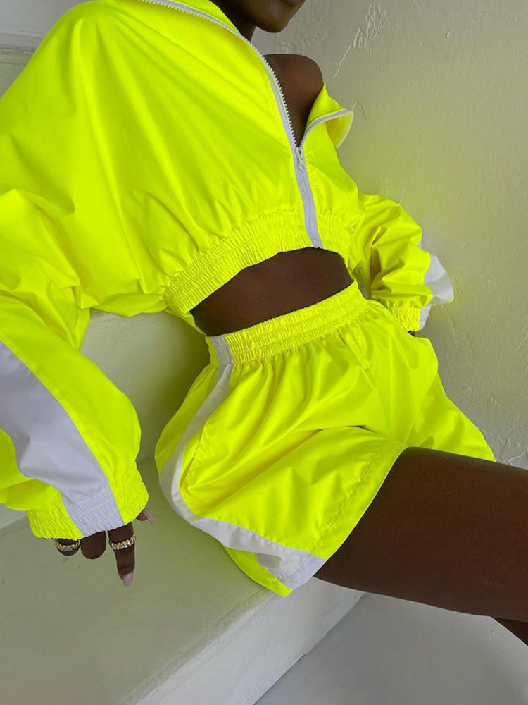 Damen Sportliche Kurzjacke mit elastischem Bund Drune