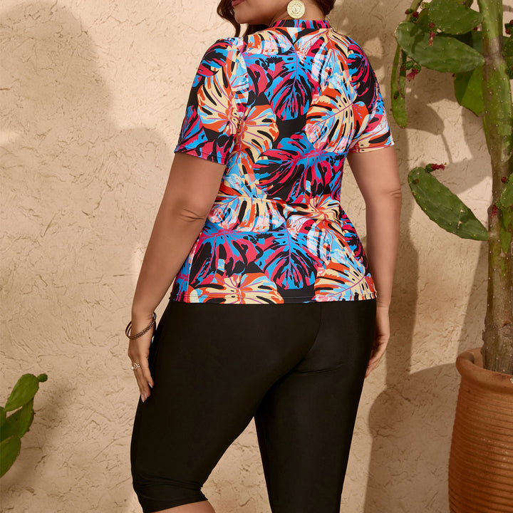 Damen Sportliches Oberteil mit floralem Design und lässigen Leggings Drune