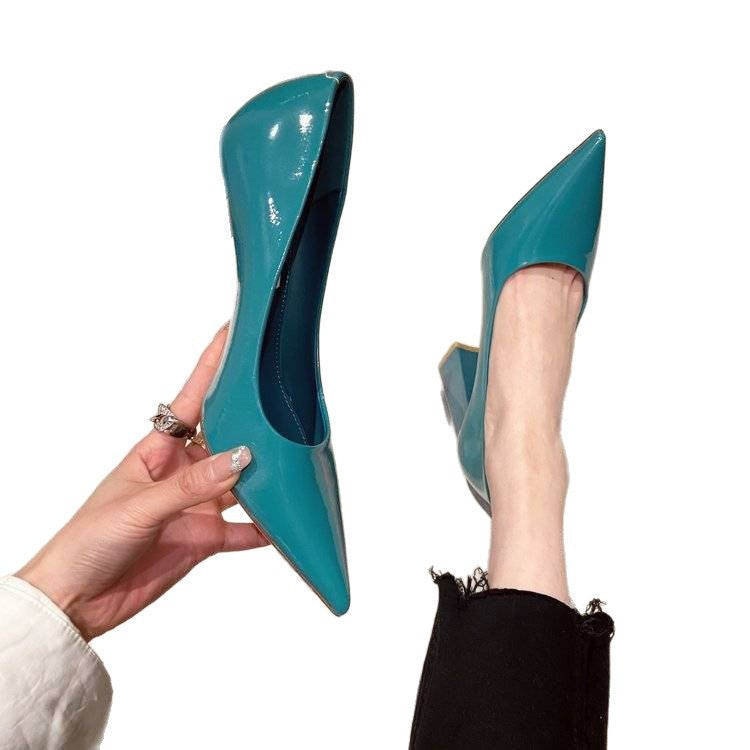 Damen spitze High Heels mit Blockabsatz Drune