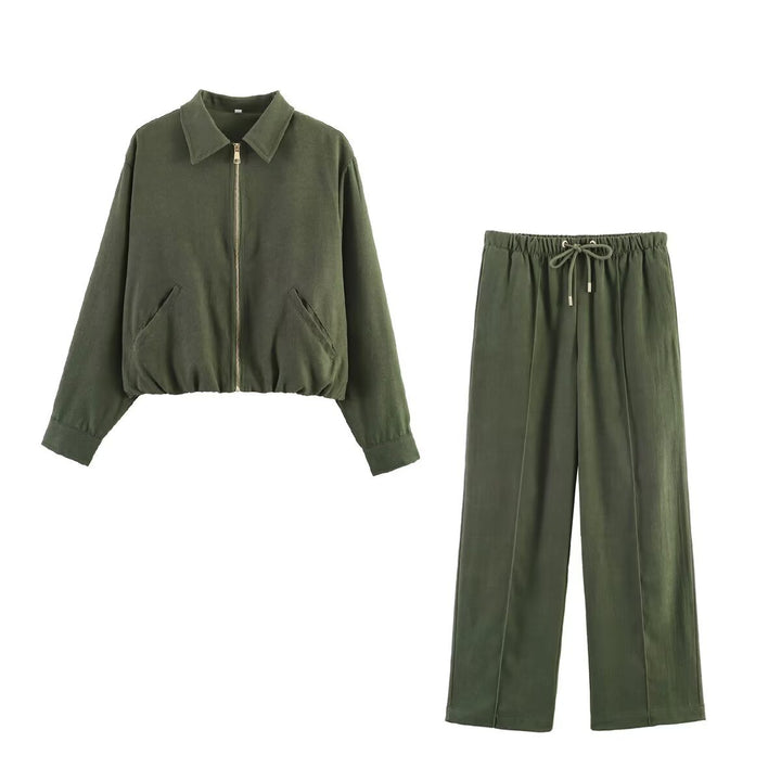 Damen Weite Highwaist-Hose mit Kordelzug, Bügelfalte und fließender Stoffqualität Drune