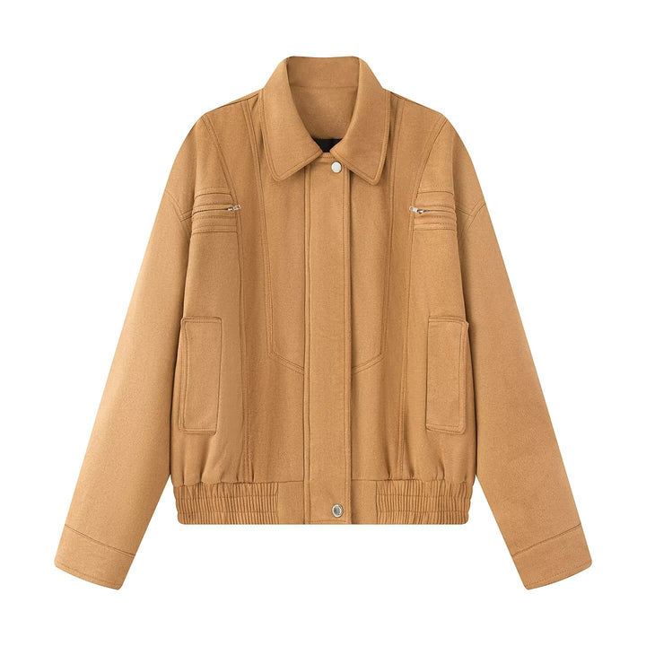 Damen stylische Übergangsjacke mit ausgefallenem Kragen Drune