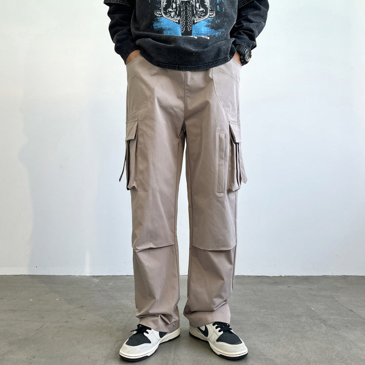 Herren Utility-Cargohose mit großvolumigen Klappentaschen, geradem Bein und robustem Twill Drune