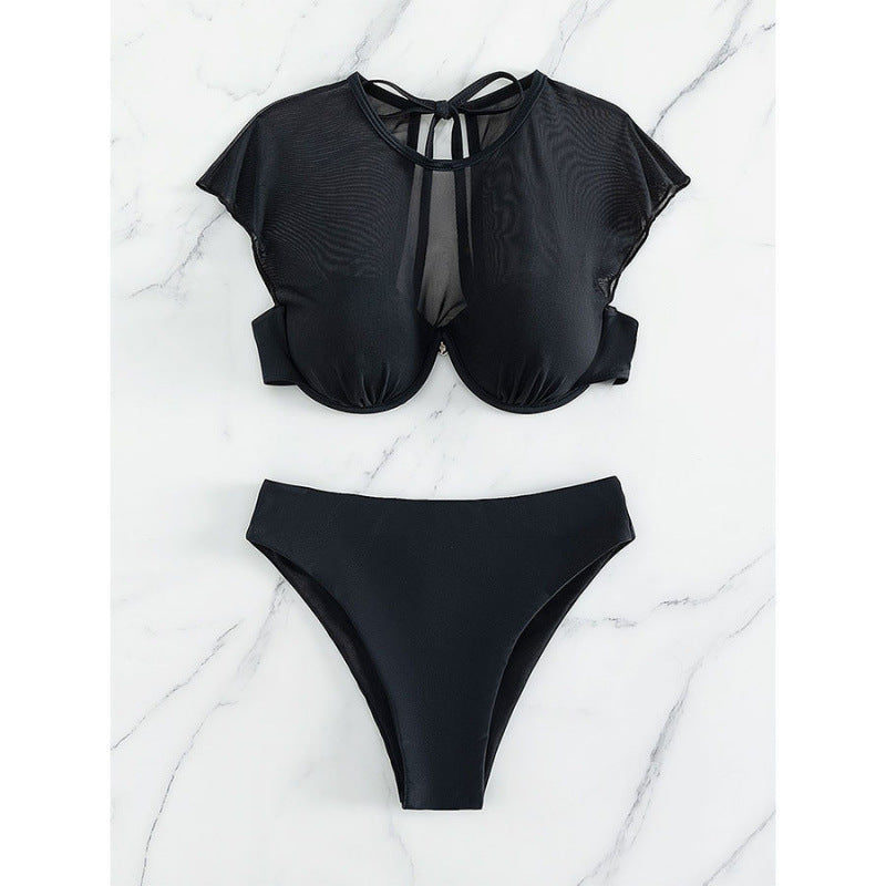 Damen Bikini-Set mit elegantem Crop-Top und hoch geschnittenem Slip Drune