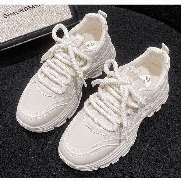 Damen modische Plattform Sneakers mit atmungsaktiver Sohle und rutschfester Laufsohle Drune