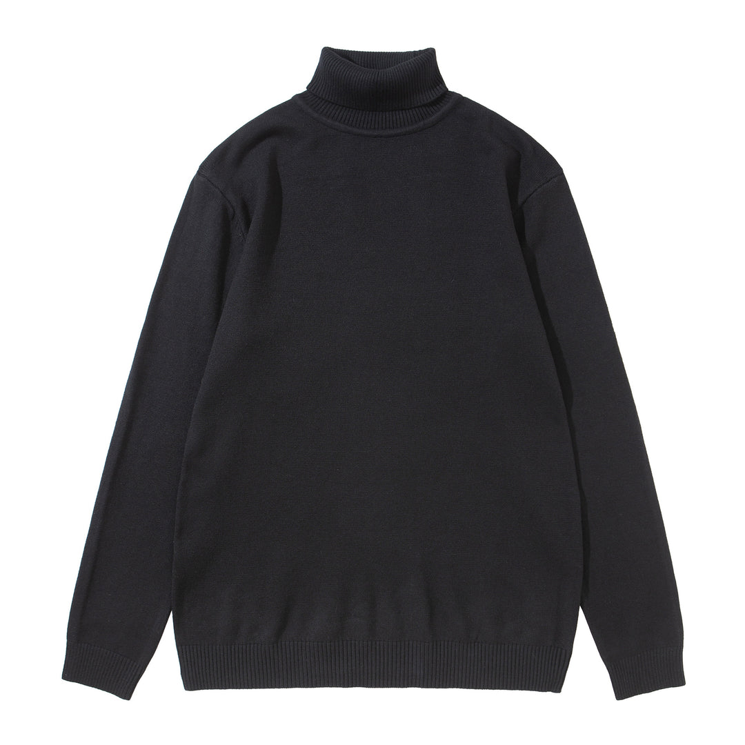 Unisex Rollkragenpullover aus feinem Feinstrick mit geripptem Kragen und überschnittener Schulter Drune