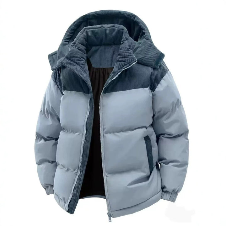 Damen Stepp-Winterjacke mit Cord-Schulterdetail, Kapuze und Zwei-Wege-Reißverschluss Drune