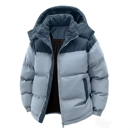 Damen Stepp-Winterjacke mit Cord-Schulterdetail, Kapuze und Zwei-Wege-Reißverschluss Drune