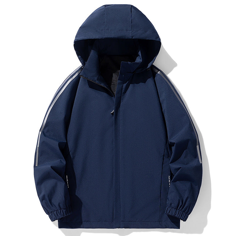Herren Sportliche Regenjacke mit verstellbarer Kapuze Drune
