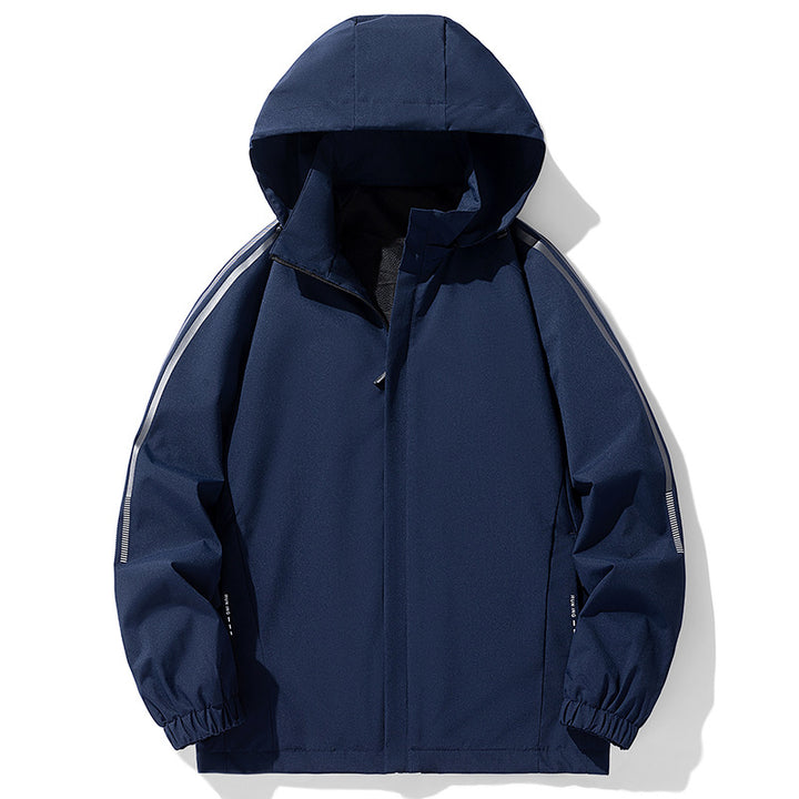 Herren Sportliche Regenjacke mit verstellbarer Kapuze Drune