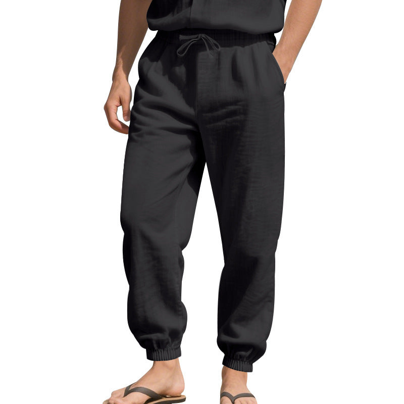 Herren Leichte Haremshose aus atmungsaktivem Material mit seitlichen Taschen Drune