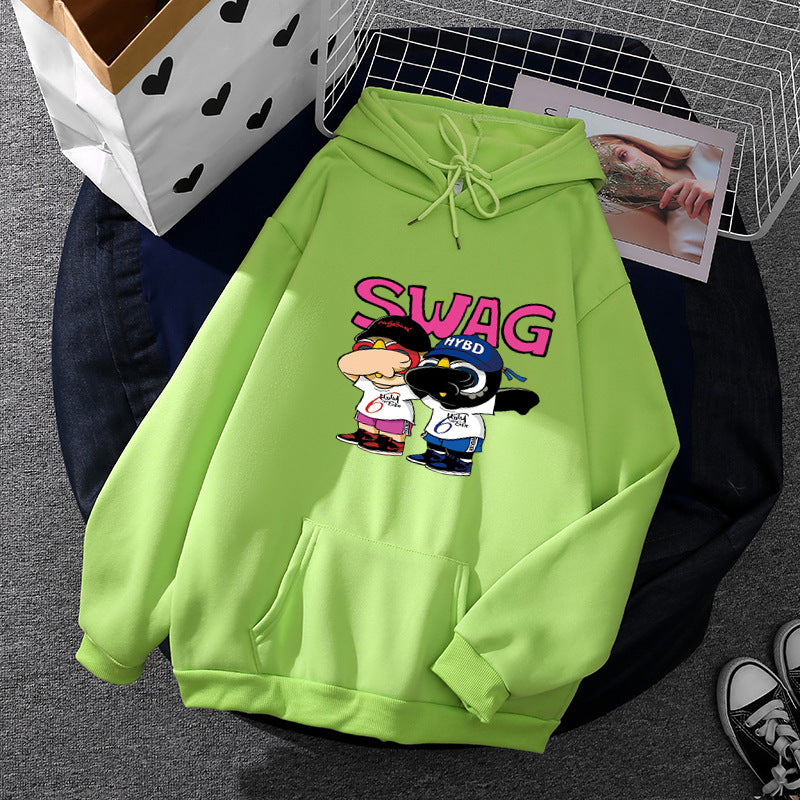 Damen Hoodie mit lustigem Cartoon-Design Drune
