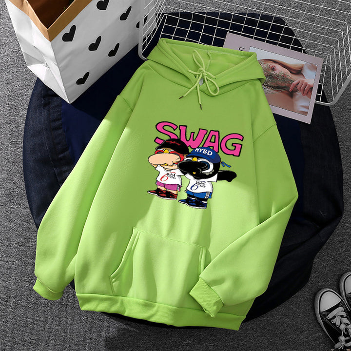 Damen Hoodie mit lustigem Cartoon-Design Drune