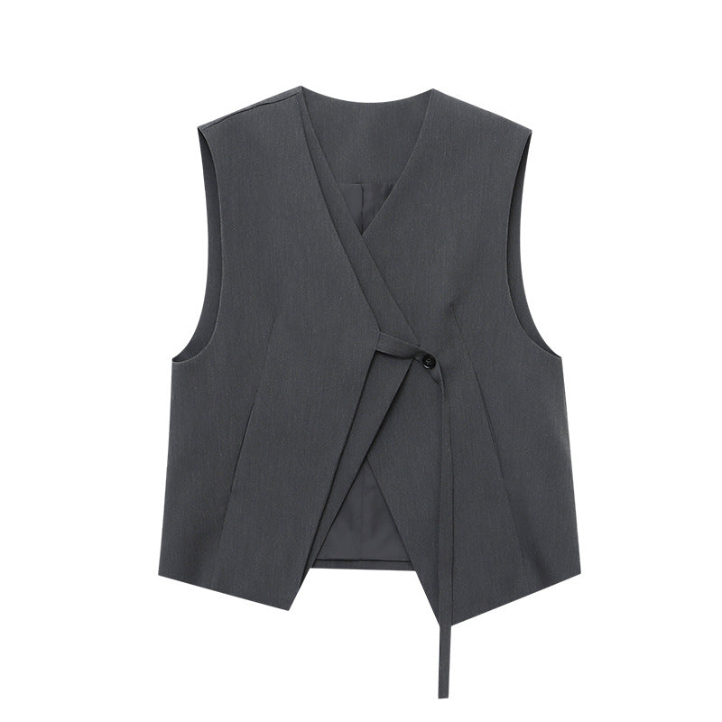 Damen elegante Wickelweste mit taillierbarem Design Drune