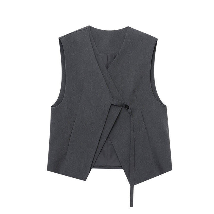 Damen elegante Wickelweste mit taillierbarem Design Drune