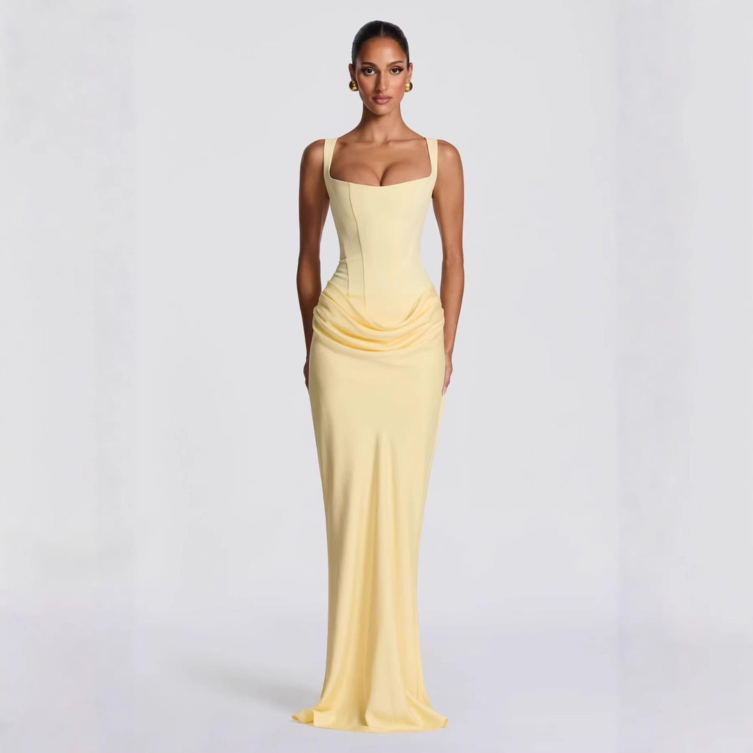 Damen Fließendes Maxi-Kleid mit asymmetrischem Schnitt und raffiniertem Drapé Drune