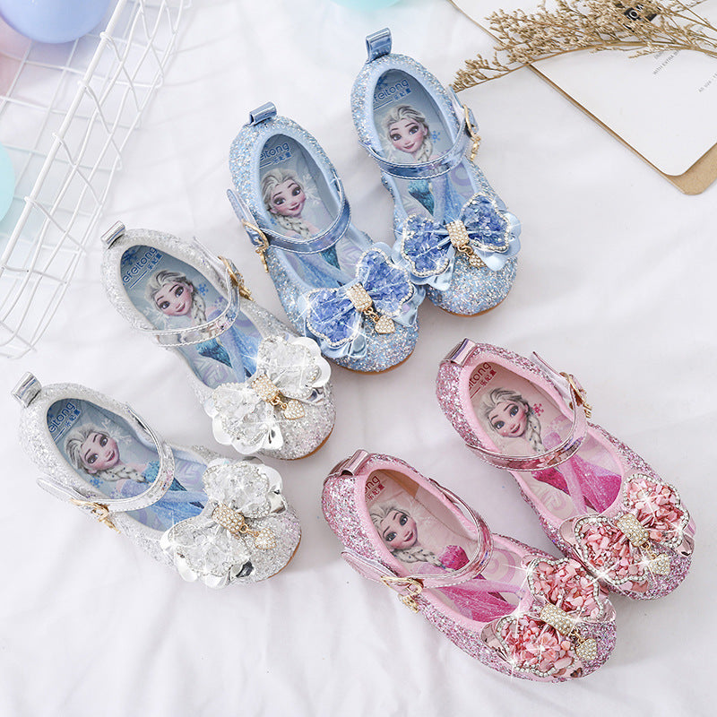 Mädchen Glitzernde Ballerinas mit dekorativer Blumenapplikation Drune