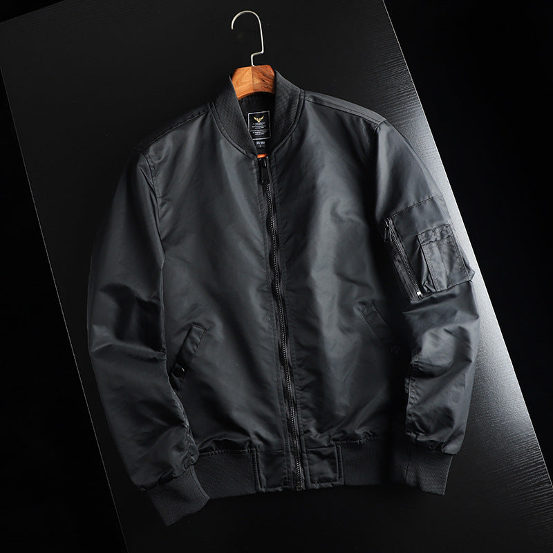 Herren nan windabweisende Nylon-Bomberjacke im MA-1 Stil mit Ärmeltasche und gerippten Bündchen Drune
