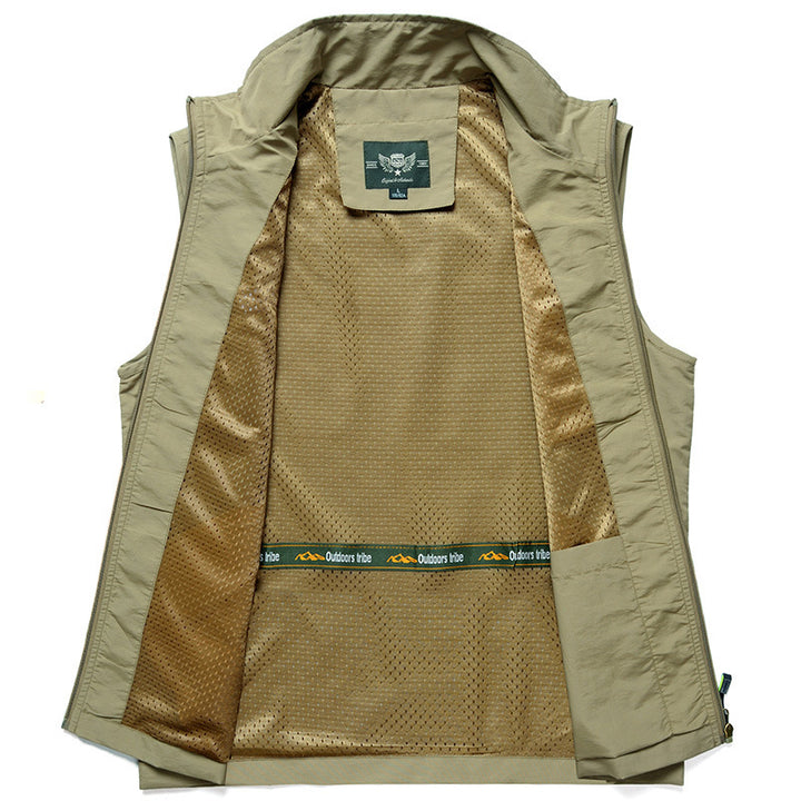 Herren Leichte atmungsaktive Outdoor‑Weste mit Mesh‑Innenfutter und Reißverschlusstaschen Drune