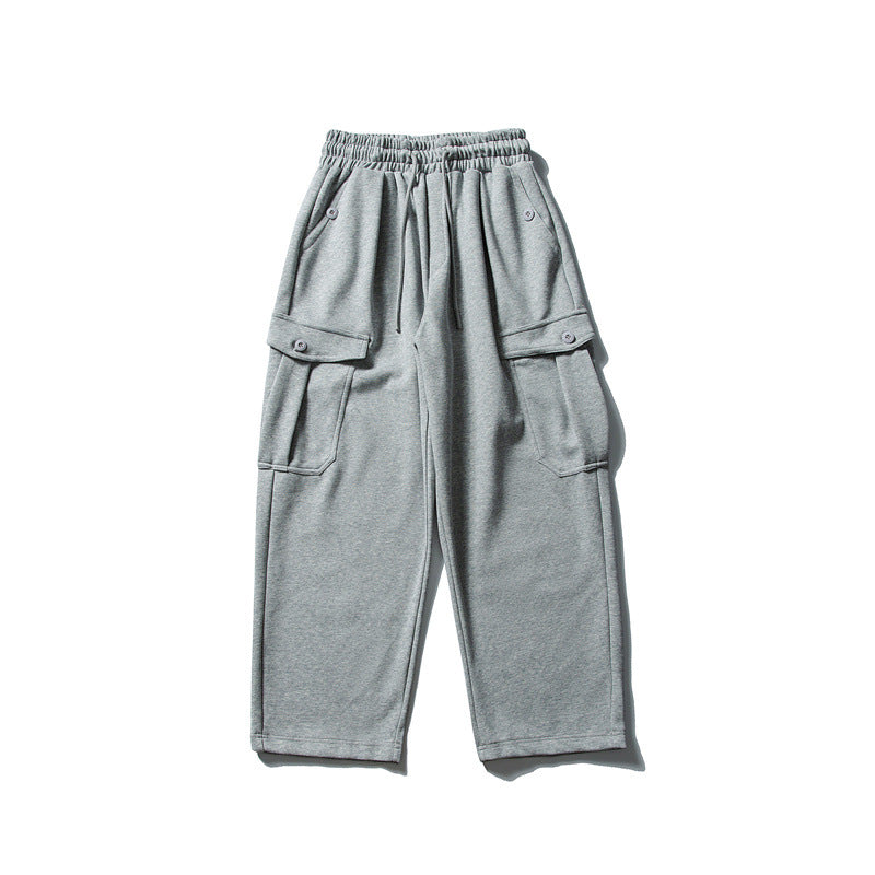 Herren Relaxed-Fleece-Cargohose mit elastischem Kordelbund und Utility-Taschen Drune
