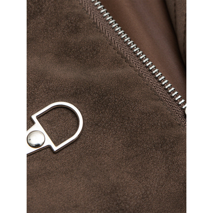 Herren Kurzjacke aus Velourslederimitat mit Metall-Knebelverschlüssen Drune