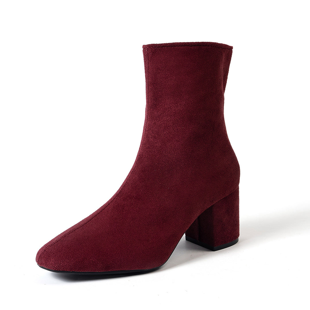 Damen Modische Ankle Boots mit Blockabsatz Drune