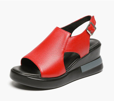 Damen Moderne Plateau‑Sandalette mit ergonomischem Memory‑Fußbett, verstellbarem Fersenriemen und rutschfester Gummisohle Drune