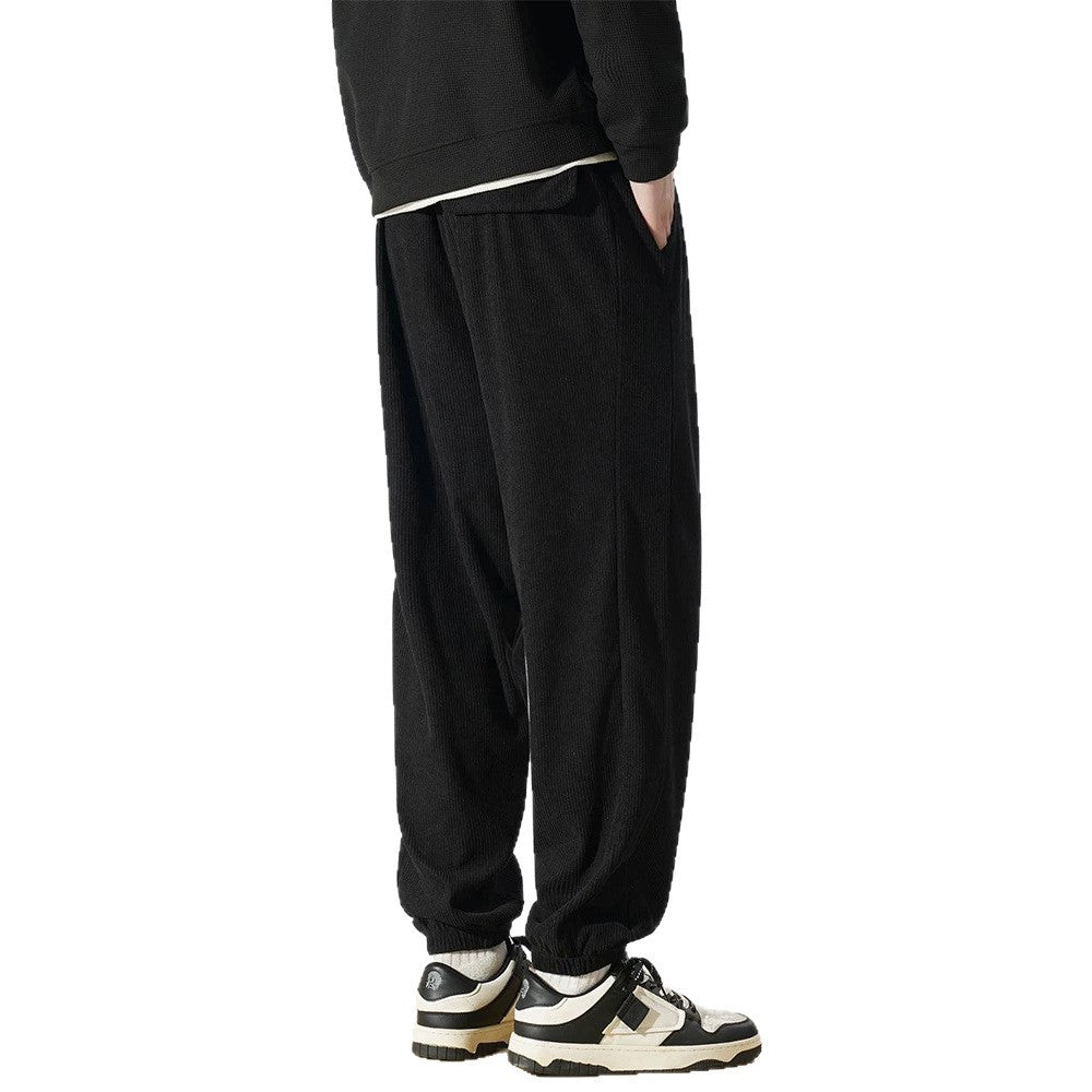 Herren Relaxed-Fit Cord-Jogginghose mit Tunnelzug, elastischen Knöchelbündchen & Cargo-Detail Drune