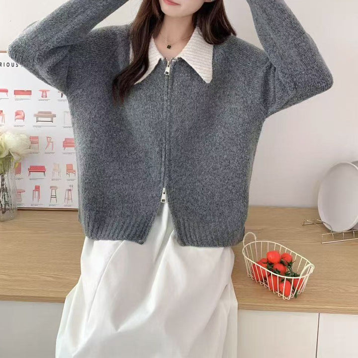 Damen Gemütlicher Zip-Pullover Drune