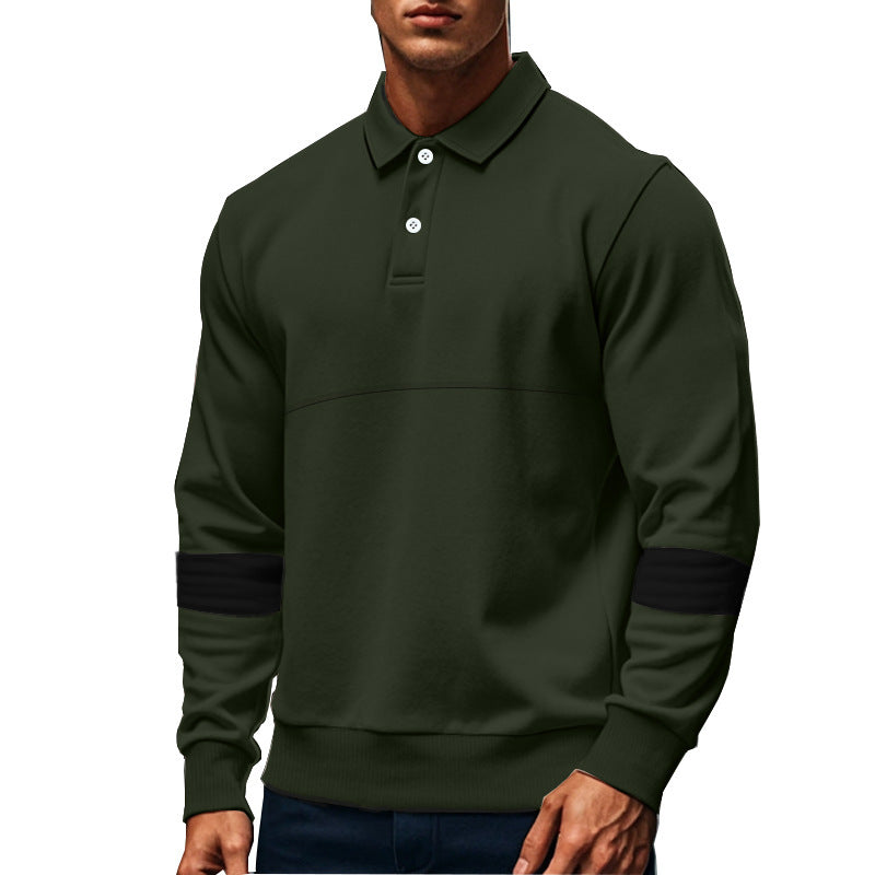 Herren Polo Sweatshirt mit modernem Design und kontrastierenden Ärmelakzenten Drune
