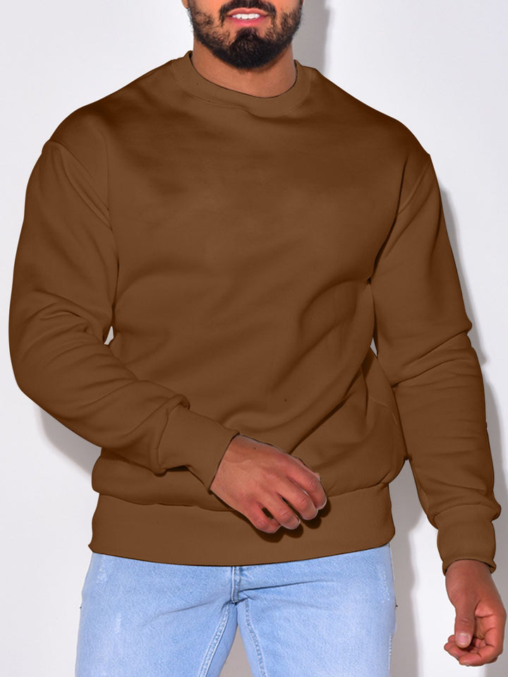 Herren Lässiges Rundhals-Sweatshirt mit Rippbündchen Drune