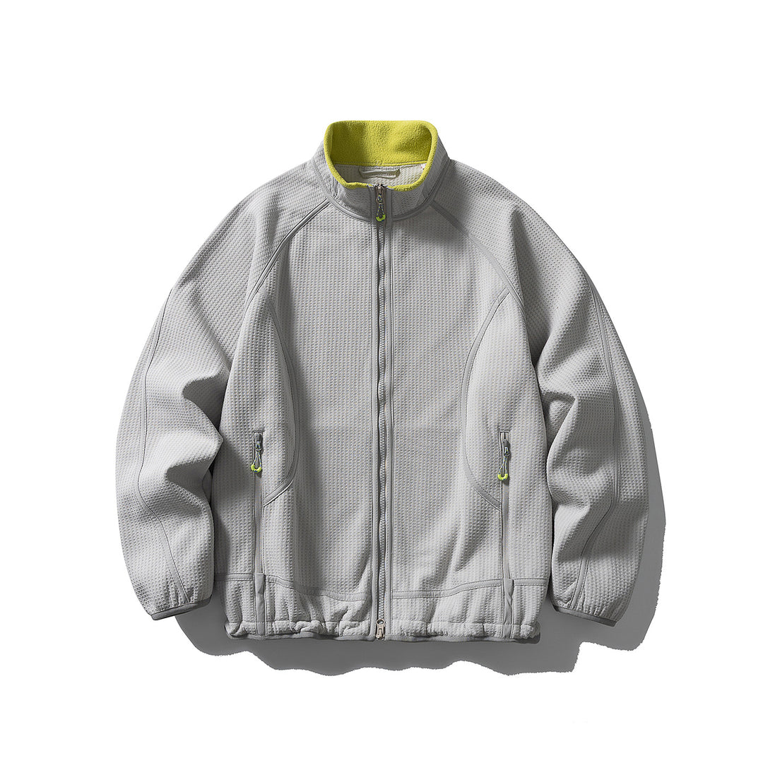 Unisex Struktur-Fleecejacke mit Reißverschluss, Raglanärmeln und elastischem Saum Drune