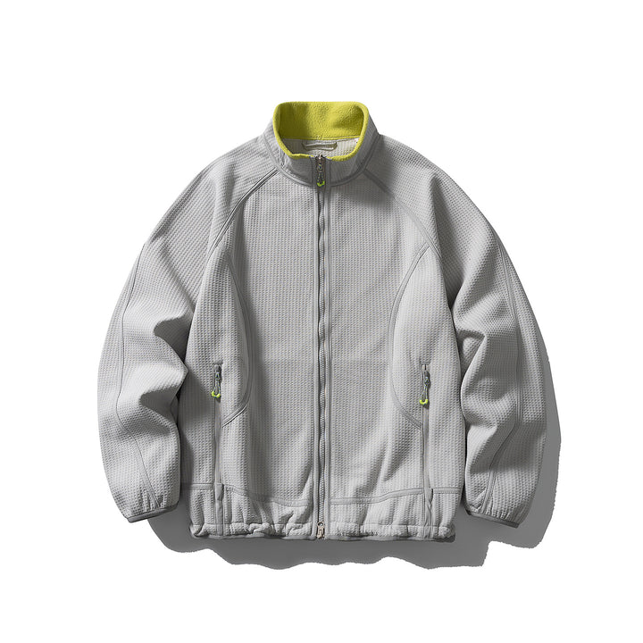 Unisex Struktur-Fleecejacke mit Reißverschluss, Raglanärmeln und elastischem Saum Drune