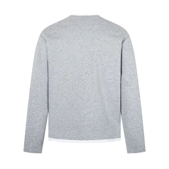 Herren Langärmeliges Henley-Layer-Shirt mit kontrastierendem Innenkragen und modernem Regular-Fit Drune