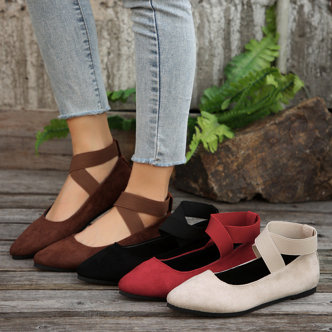 Damen elegante Ballerinas mit verstellbarem Riemchendesign Drune