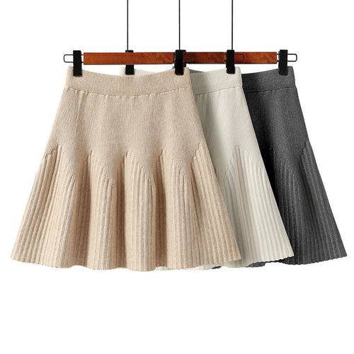 Damen Plissee-Rock mit weichem Material und elegantem Wellenmuster Drune