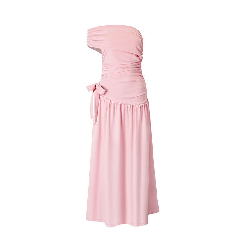 Damen Wickelkleid mit verstellbarem Taillengürtel und asymmetrischem Ausschnitt Drune