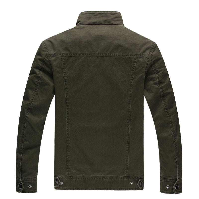 Herren Utility-Fieldjacke im Vintage Army Look mit Schulterklappen und Brusttaschen Drune