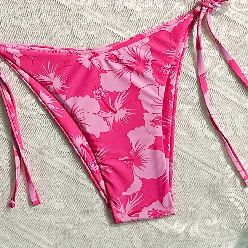 Damen Floral Triangel-Bikini mit verstellbaren Trägern Drune