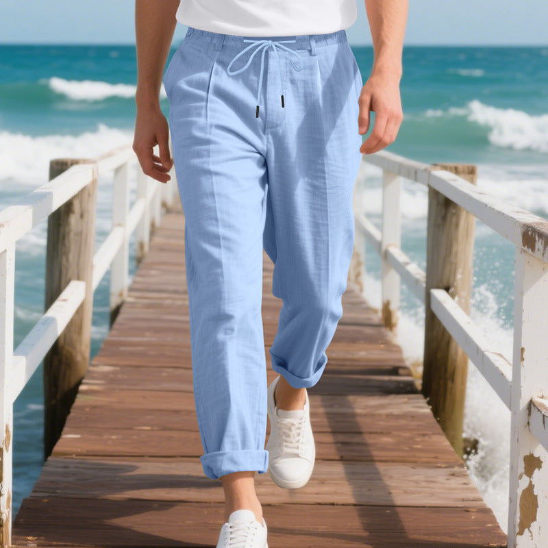 Herren leichte, atmungsaktive Strandhose mit verstellbarem Kordelzug und praktischen seitlichen Taschen Drune