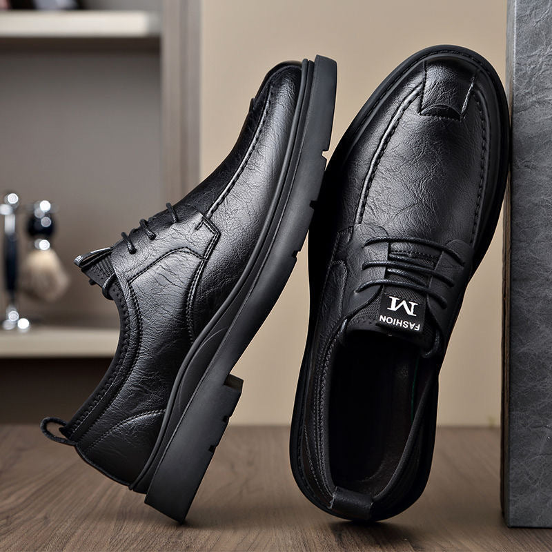 Herren Bequeme Leder Schnürschuhe mit rutschfester Sohle Drune