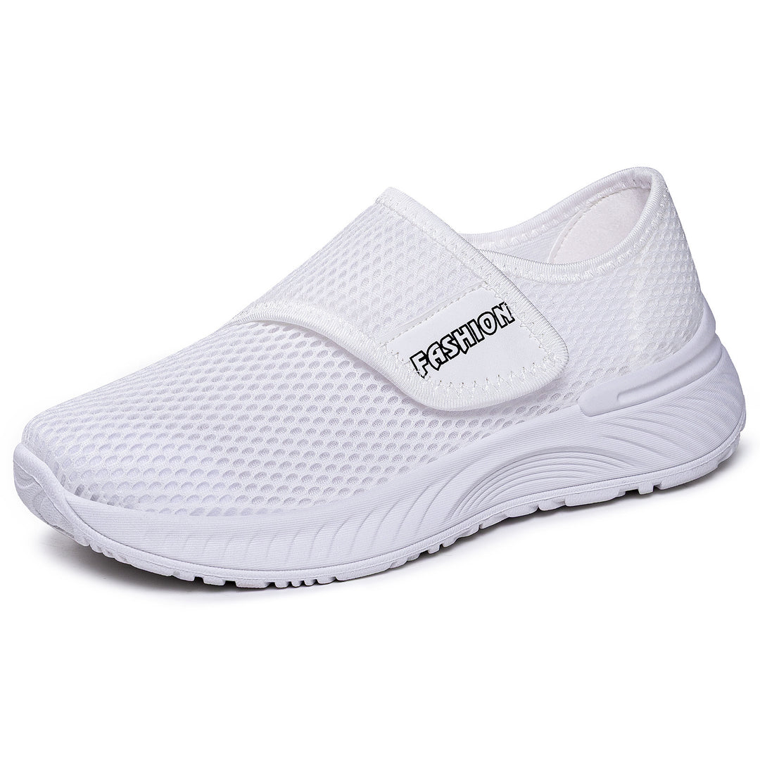 Damen Atmungsaktive Slip-On Mesh-Sneaker mit Klettverschluss Drune