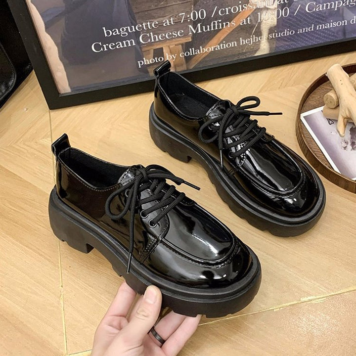 Damen klobige Plateau Schnürschuhe Drune