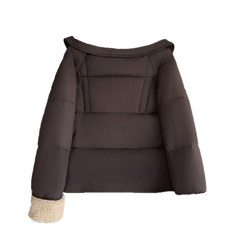 Damen Kurze steppjacke mit oversized Schnitt und Kunstfellkragen Drune