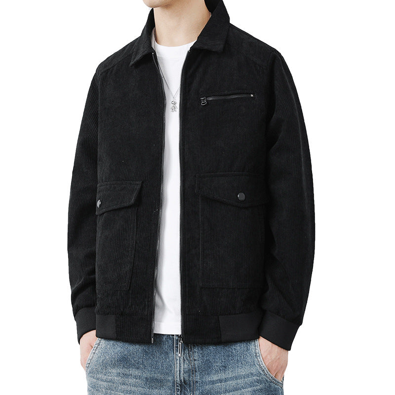 Herren Lässige Cordjacke mit praktischen Taschen Drune