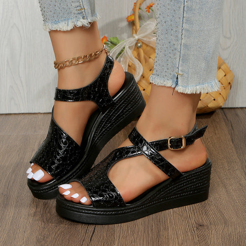 Damen Wedge-Sandaletten mit modernem Riemendesign und bequemer Fußbettung Drune