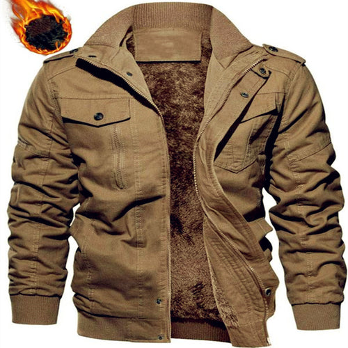 Herren Gefütterte Canvas-Fieldjacke mit Teddyfutter und Schulterklappen Drune