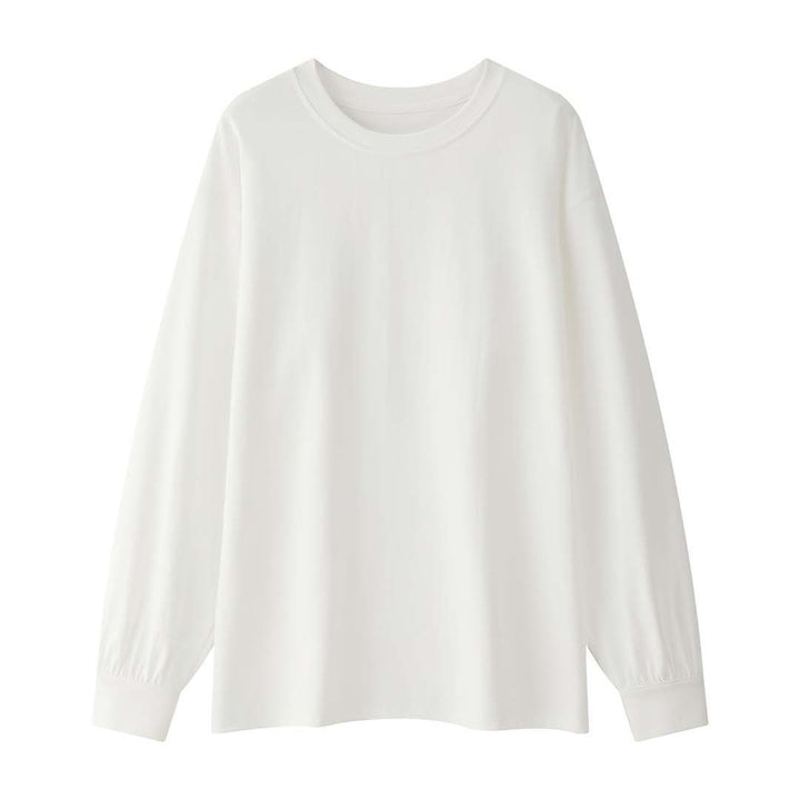 Damen Relaxed-Fit Langarmshirt aus Baumwolljersey mit gerundetem Saum Drune
