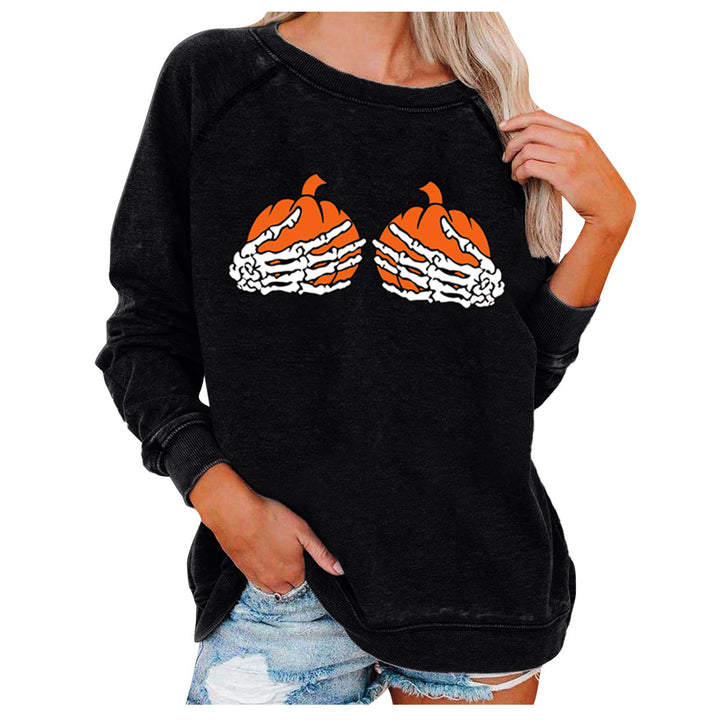 Damen Sweatshirt mit kreativem Halloween-Motiv Drune
