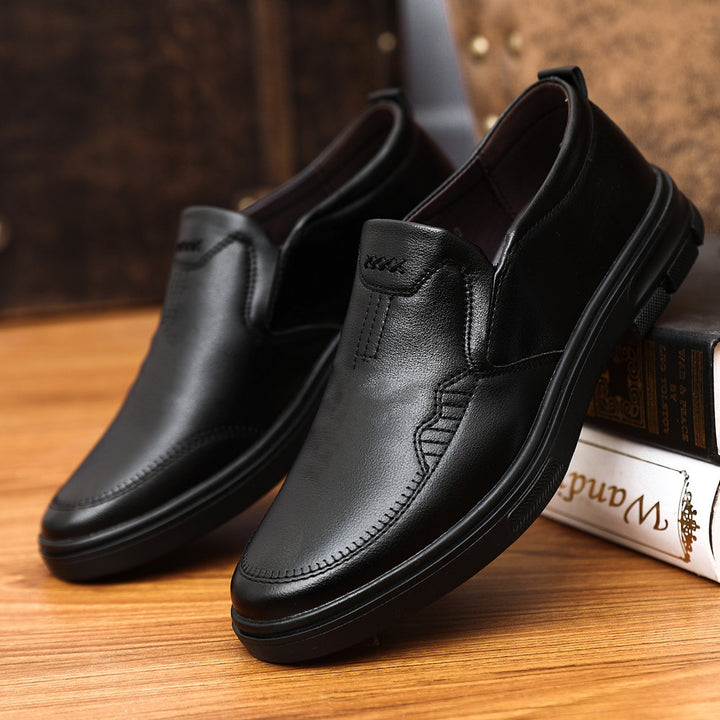 Herren Klassische Slip-On Lederschuhe mit gepolsterter Laufsohle Drune