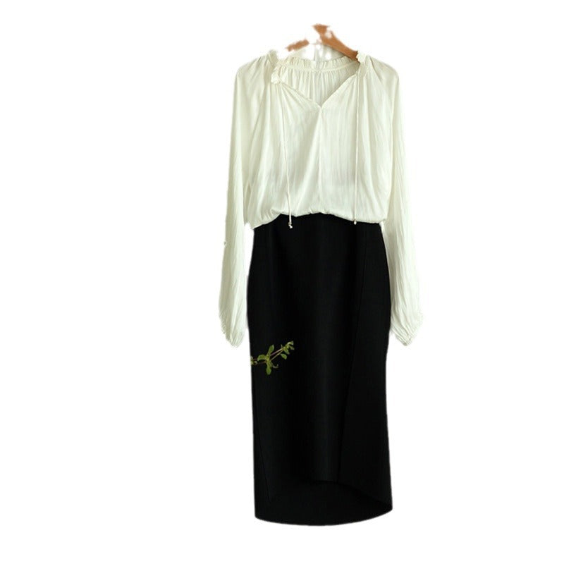 Damen Eleganter Midirock mit hohem Schlitz Drune